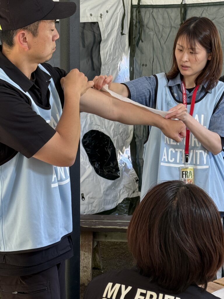 ウォータージェルを使用している様子