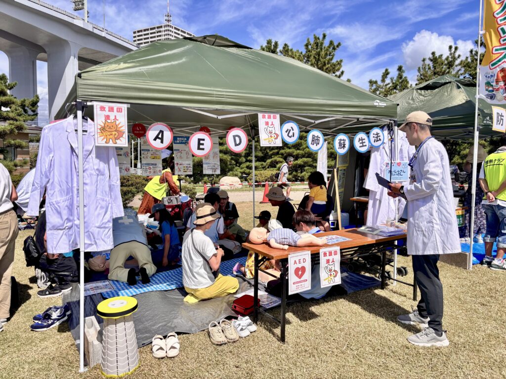 救命講習ブースの様子