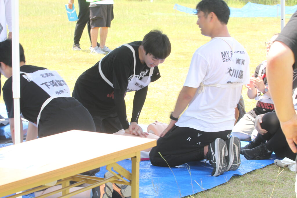 防災レースの様子