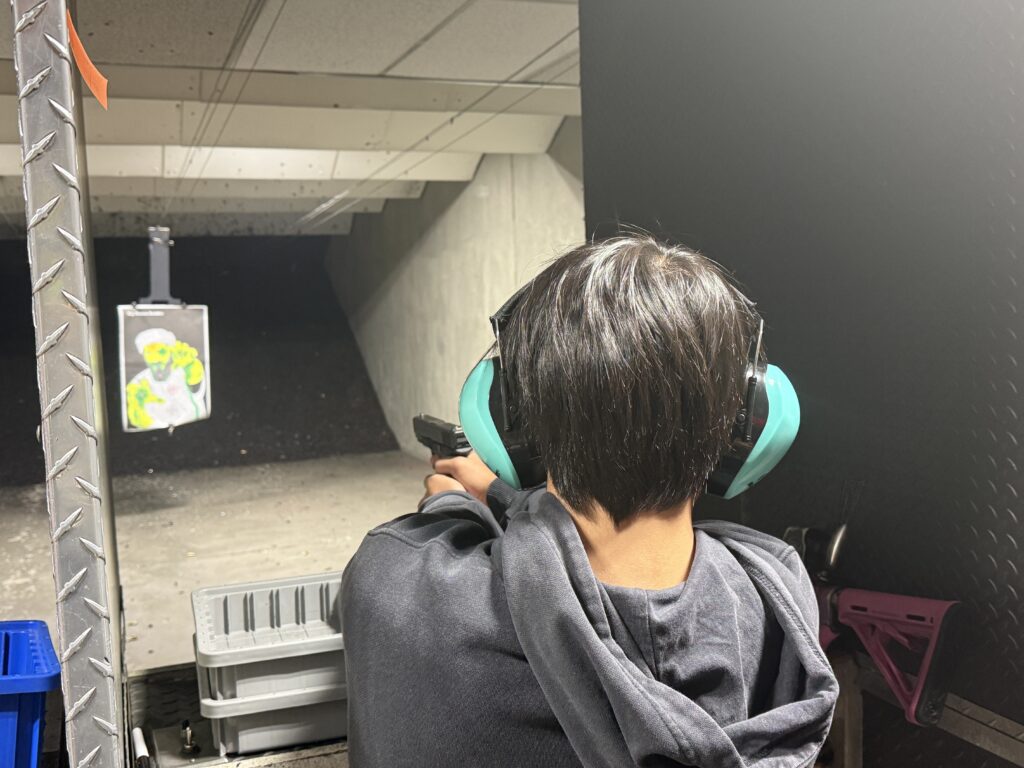 射撃体験の様子