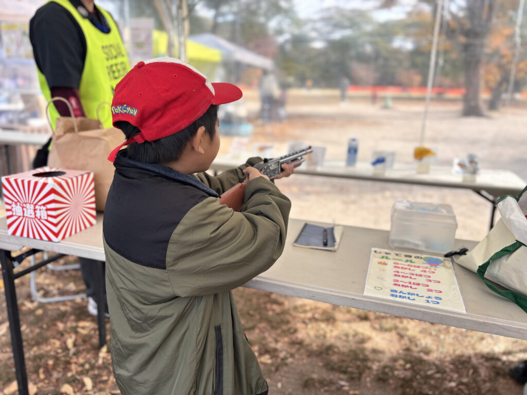 キッズブース射的の様子